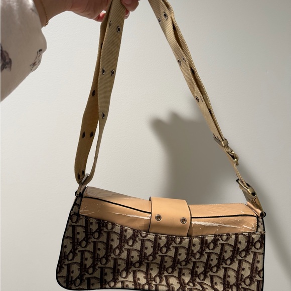 Dior Vintage Columbus Beige and Brown Shoulder Bag - Picture 3 of 6